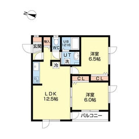 アワードN19 205号室(賃貸・2LDK・7.4万円/月)の外観・室内写真