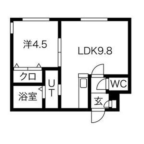 ING南8条 205号室(賃貸・1LDK・5.4万円/月)の外観・室内写真