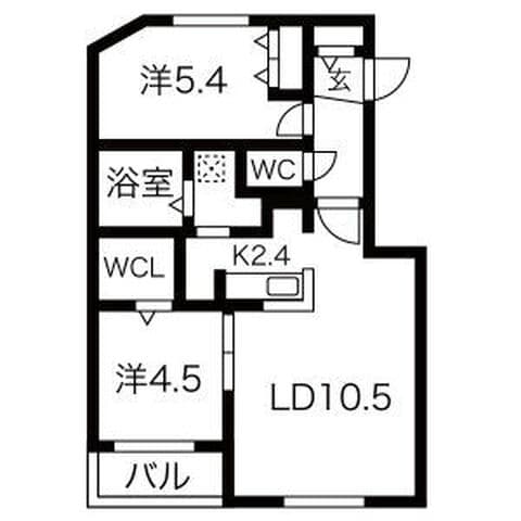 ブランシャールNEO 102号室(賃貸・2LDK・9.5万円/月)の外観・室内写真