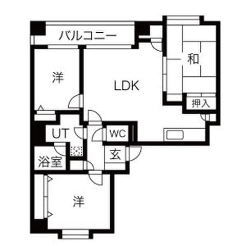 第2九条シャトー桂和 601号室(賃貸・3LDK・8.8万円/月)の外観・室内写真