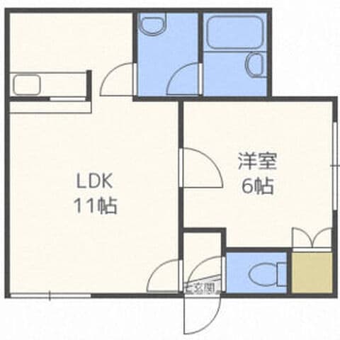 ロイヤルコート水車町B棟 205号室(賃貸・1LDK・4万円/月)の外観・室内写真