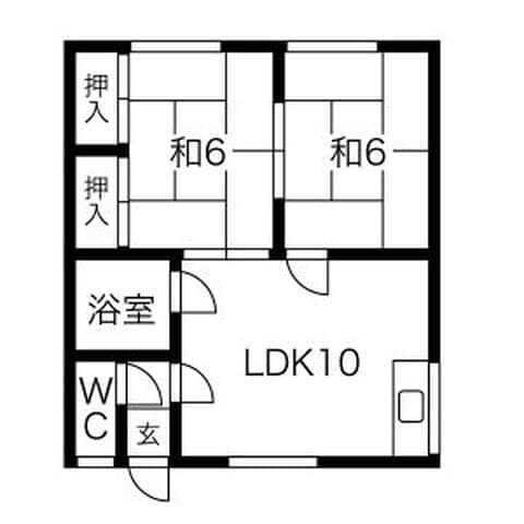 コーポ米沢 202号室(賃貸・2LDK・3.9万円/月)の外観・室内写真