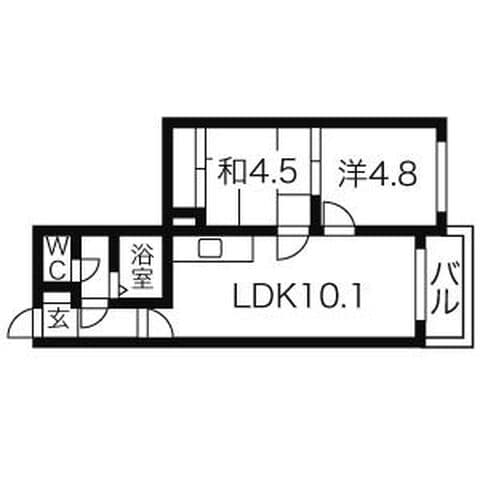 ラ・ルーチェ発寒 403号室(賃貸・2LDK・5.7万円/月)の外観・室内写真
