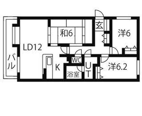 MANSION KURODA南8条II 303号室(賃貸・3LDK・9.3万円/月)の外観・室内写真